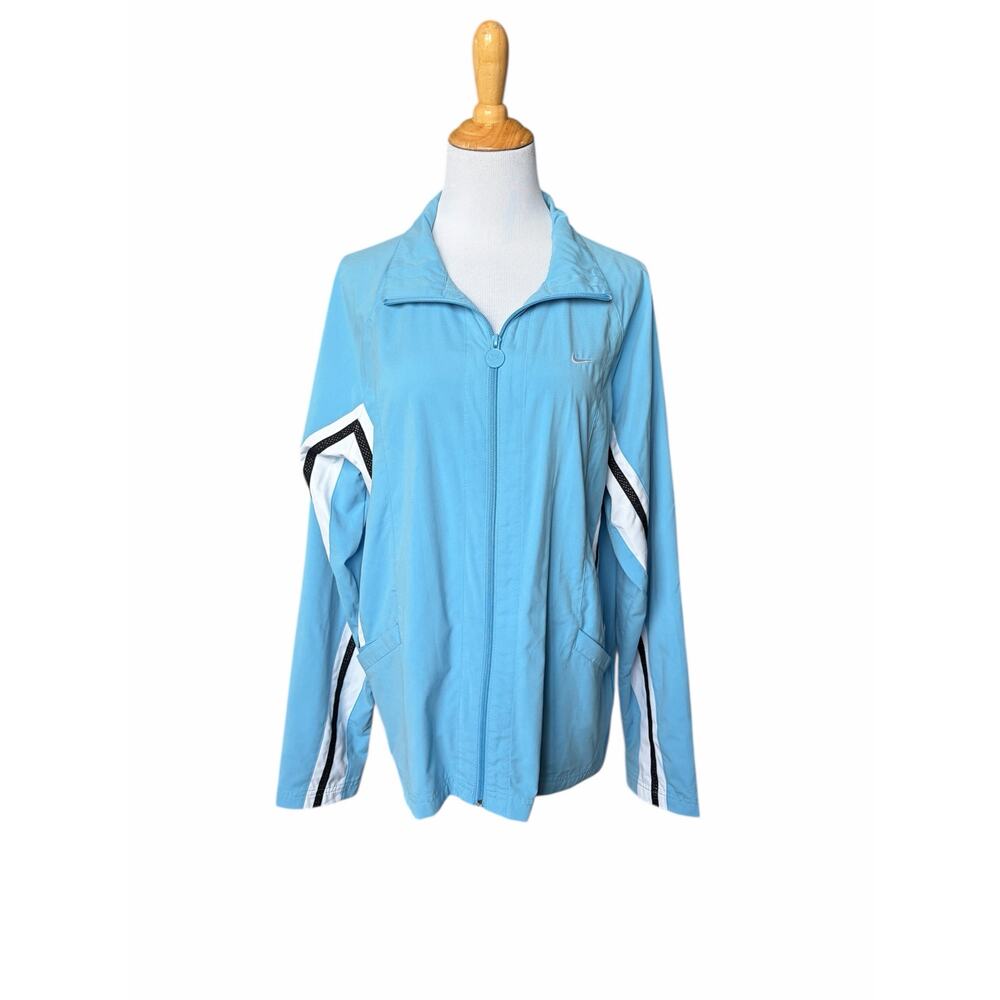 VTG Nike Women's Sky Blue w/ Black/White Side Stripes Track Suit- XL Top/L Pants - Picture 3 of 13
